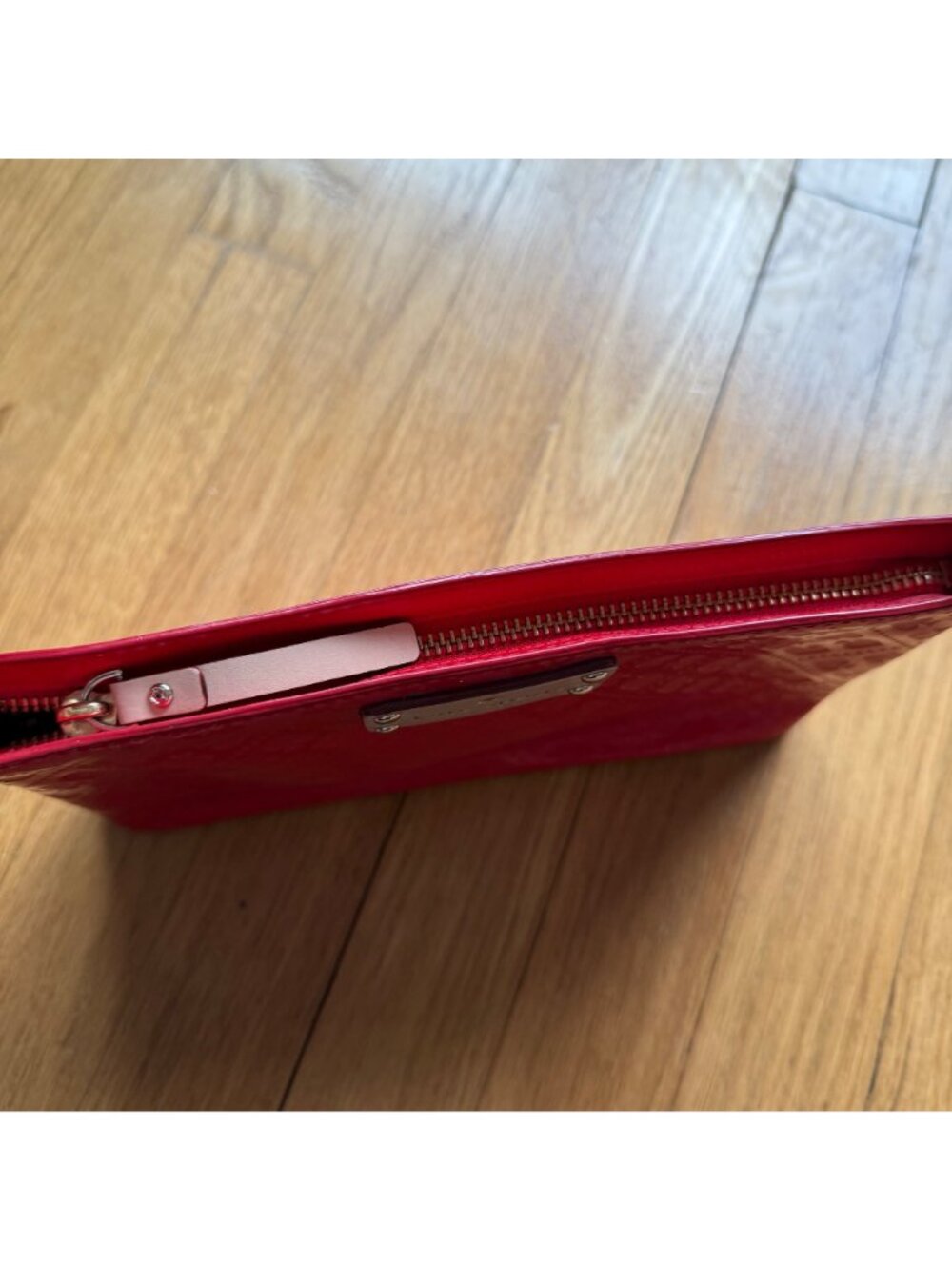 Kate Spade NY Red Patent Leather Deboss Logo Emerald Avenue Crossbody Bag - Picture 16 of 16